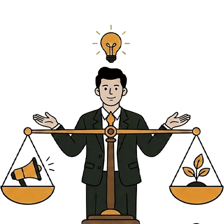 広告とSEOの最適配分を提案する特徴のイラスト