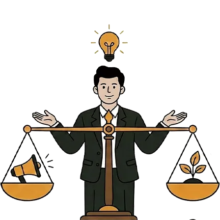 広告とSEOの最適配分を提案する特徴のイラスト