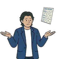 AI検索での自社の見え方を確認する課題のイラスト